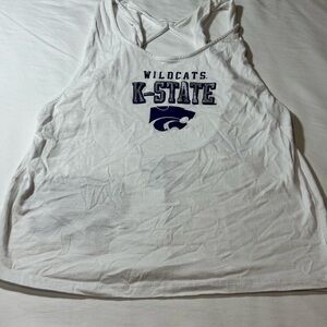 Three Square K-State Wildcats Tank Top White Glitter Twist Back Women Large